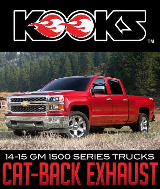 KOOKS HEADERS & EXHAUST 3" CAT-BACK EXHAUST: 2014–2015 GM 1500 SERIES TRUCKS