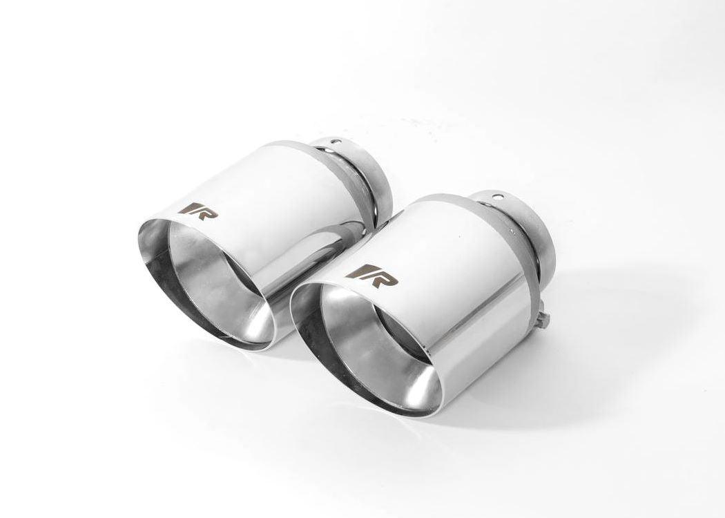 Remus Stainless Steel 102mm Short Style Straight Chrome Tail Pipe Set (Pair) - Torque Motorsport