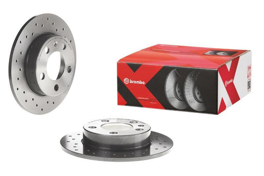 Brembo 04-10 Mazda 3/06-10 5 Front Premium Xtra Cross Drilled UV Coated Rotor - Torque Motorsport