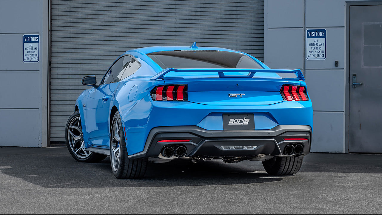 Borla 2024 Ford Mustang GT 5.0L V8 3 in S-Type Catback Non-Active Exhaust- Carbon Fiber Quad Tip