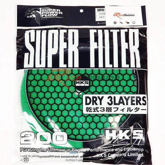 HKS 3 Layer Dry 200mm Green Replacement Filter Element - Torque Motorsport
