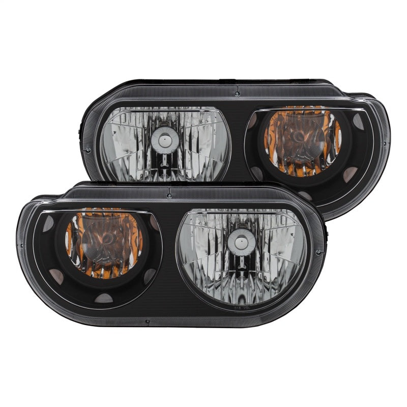 ANZO 2008-2014 Dodge Challenger Crystal Headlights Black