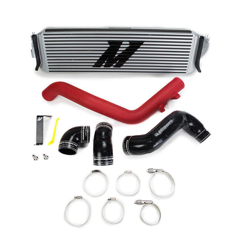 Mishimoto 2017+ Honda Civic Type R Intercooler Kit - Silver Intercooler Red Piping - Torque Motorsport