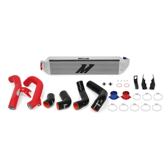 Mishimoto 2016+ Honda Civic 1.5T / 2017+ Honda Civic Si Silver Intercooler Kit w/Red Pipes - Torque Motorsport