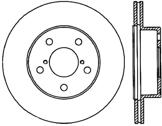 StopTech 05-07 Subaru Impreza WRX/STi Slotted & Drilled Right Rear Rotor - Torque Motorsport