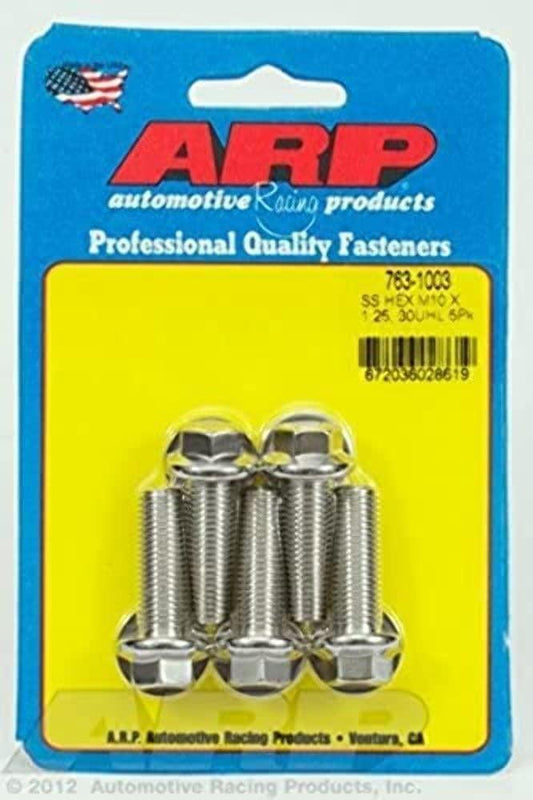 ARP M10 x 1.25 x 30 SS Hex Bolts (5/pkg) - Torque Motorsport