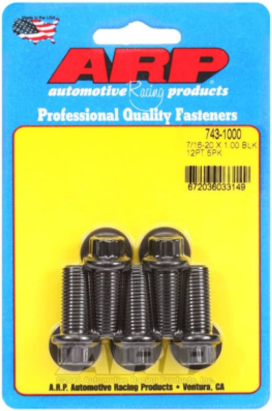 ARP 7/16 Inch -20x1.000in UHL 12pt Black Oxide Bolts (5/pkg)