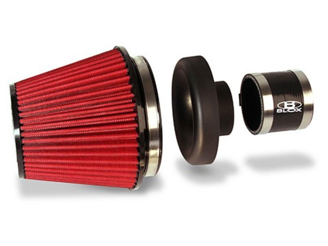 BLOX Racing Performance Filter Kit w/ 3.5inch Velocity Stack Black Filter and 3.5inch Silicone Hose - Torque Motorsport