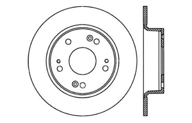 StopTech 04-08 Acura TSX / 03-07 Honda Accord SportStop Slotted & Drilled Right Rear Rotor - Torque Motorsport