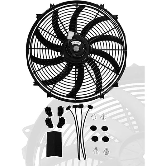 BLOX Racing 12inch Electric Slim Fan - Black