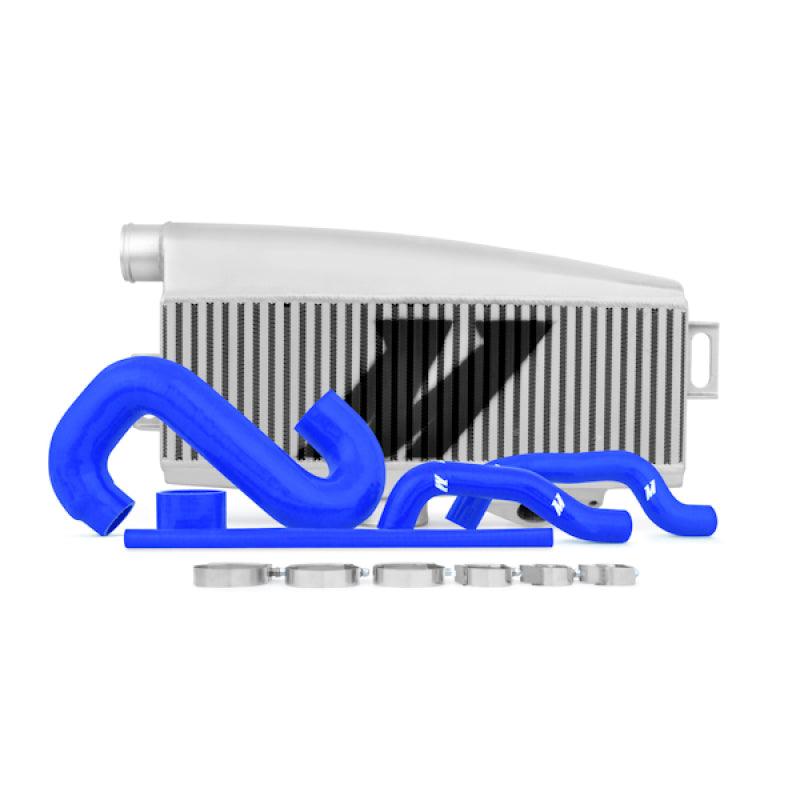 Mishimoto Subaru 02-07 WRX/04-07 STi Top-Mount Intercooler Kit - Powder Coated Silver & Blue Hoses - Torque Motorsport