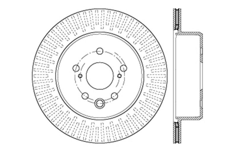 StopTech Lexus 13-15 GS350/14-15 IS350/13-15 GS350H/15 RC350 Right Rear Drilled Sport Brake Rotor - Torque Motorsport