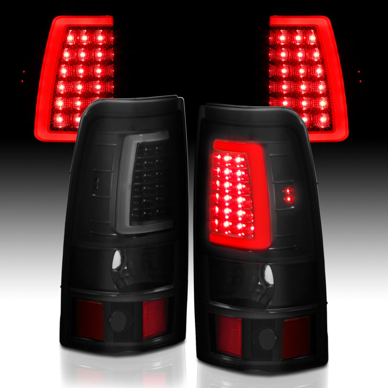 ANZO 2003-2006 Chevy Silverado 1500 LED Taillights Plank Style Black w/Smoke Lens