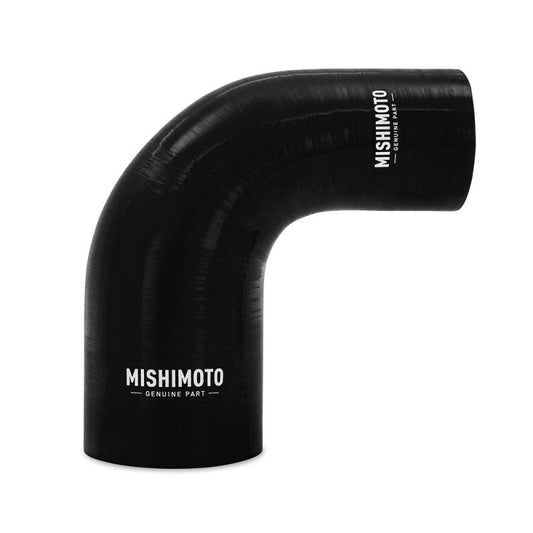 Mishimoto Silicone Reducer Coupler 90 Degree 3in to 3.5in - Black - Torque Motorsport