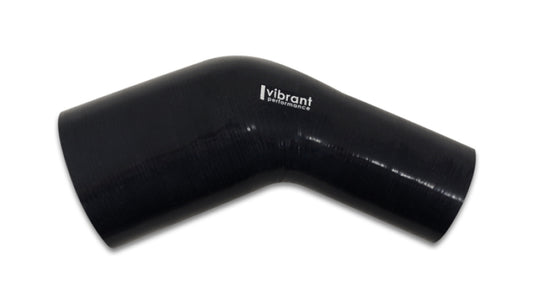 Vibrant 2.25in ID x 2.50in ID Gloss Black Silicone 45 Degree Transition Elbow