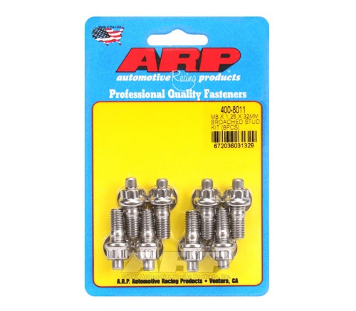 ARP Exhaust Manifold Bolts M8 x 1.25 x 32mm Broached 8 Piece Accessory Stud Kit