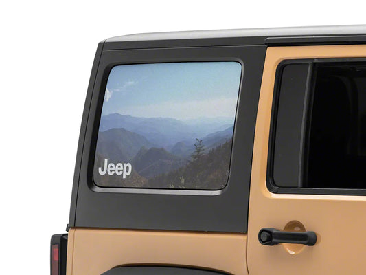 Officially Licensed Jeep 07-18 Jeep Wrangler JK Rear Side Window Decals- Mountain