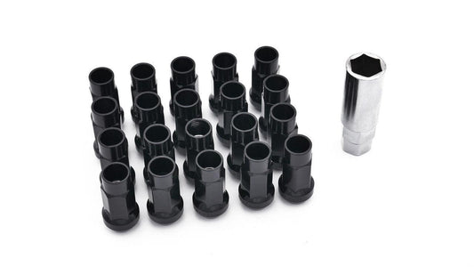 ISR Performance Steel 50mm Open Ended Lug Nuts M12x1.50 - Black - Torque Motorsport