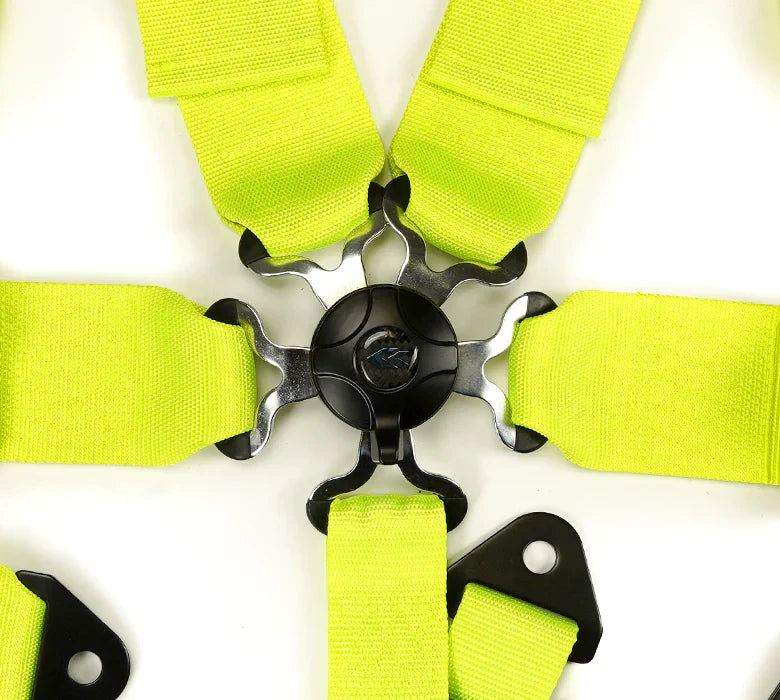 NRG SFI 16.1 5Pt 3 Inch Seat Belt Harness with Pads / Cam Lock - Neon Green