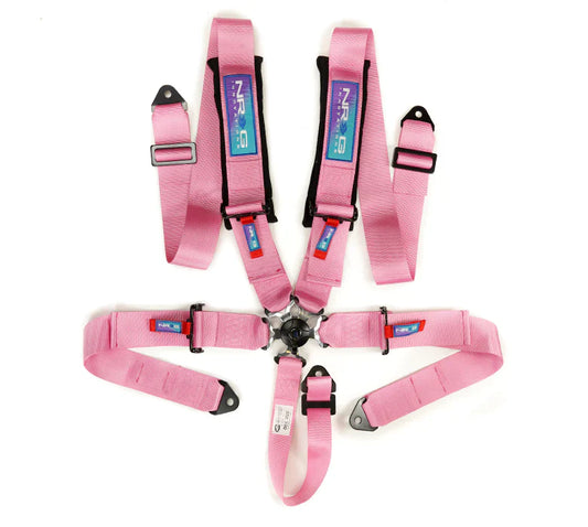 NRG 5PT 3in. Seat Belt Harness / Cam Lock - Pink
