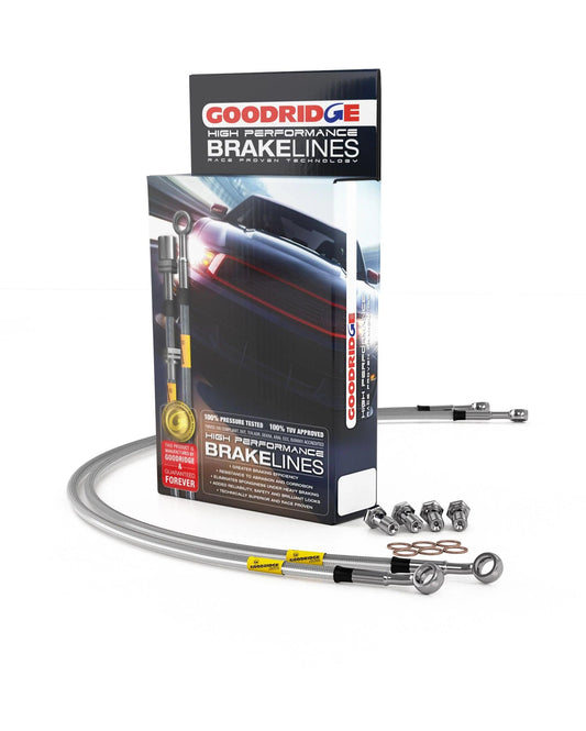 Goodridge 2016+ Ford Focus RS MK3 Phantom Stainless Steel Brake Lines - Electric Blue - Torque Motorsport