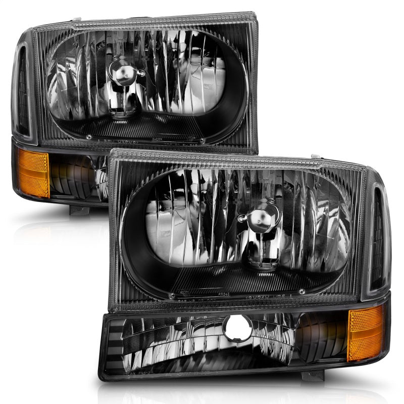 ANZO 2000-2004 Ford Excursion Crystal Headlights Black