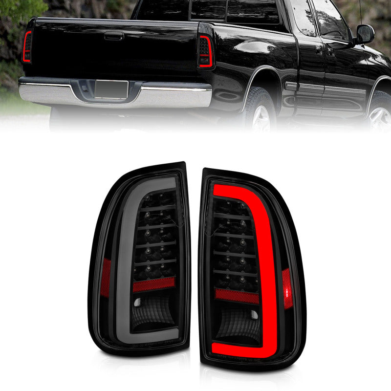 ANZO 00-06 Toyota Tundra (Std. Bed/Reg Cab) LED Taillights w/Light Bar Black Housing Smoke Lens