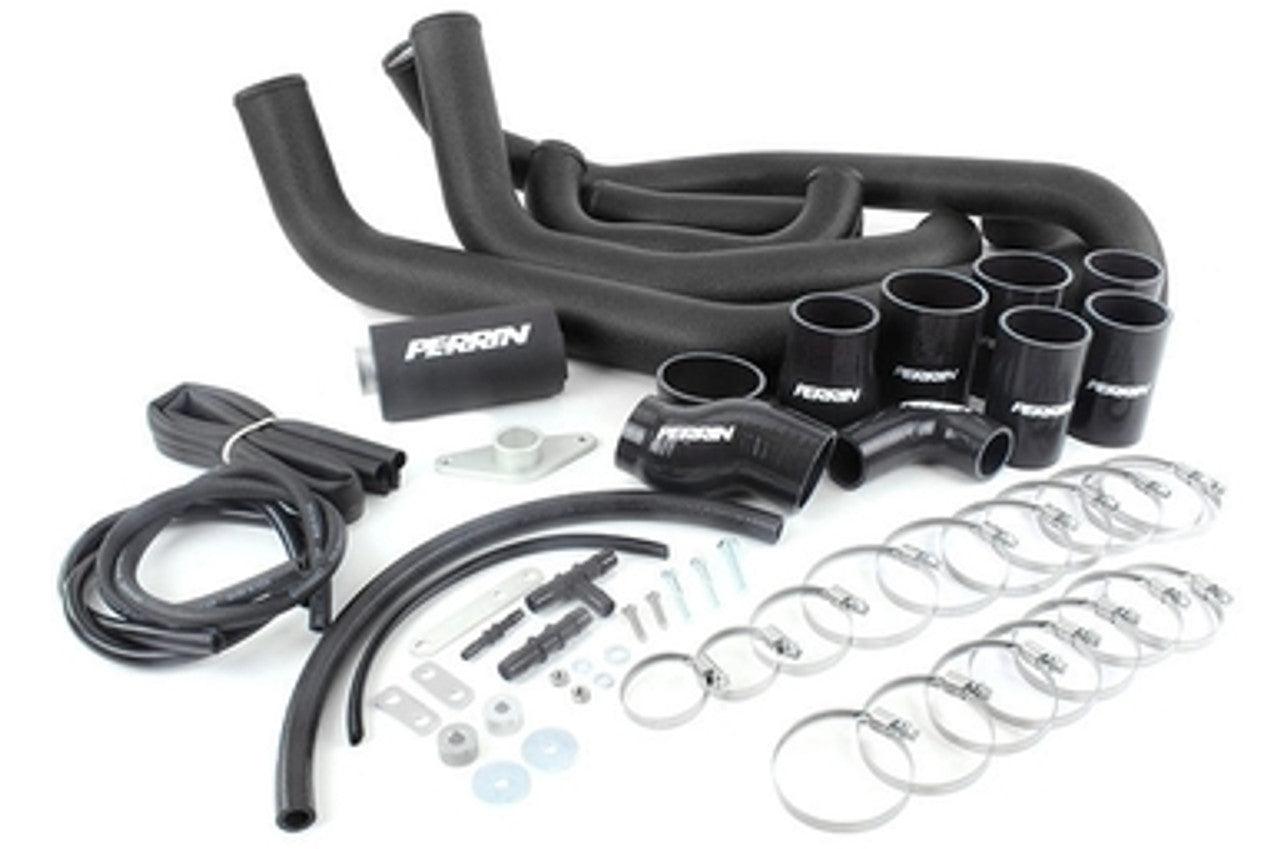 Perrin 08+ STi FMIC Black Boost Tubes w/ Black Silicone - Torque Motorsport