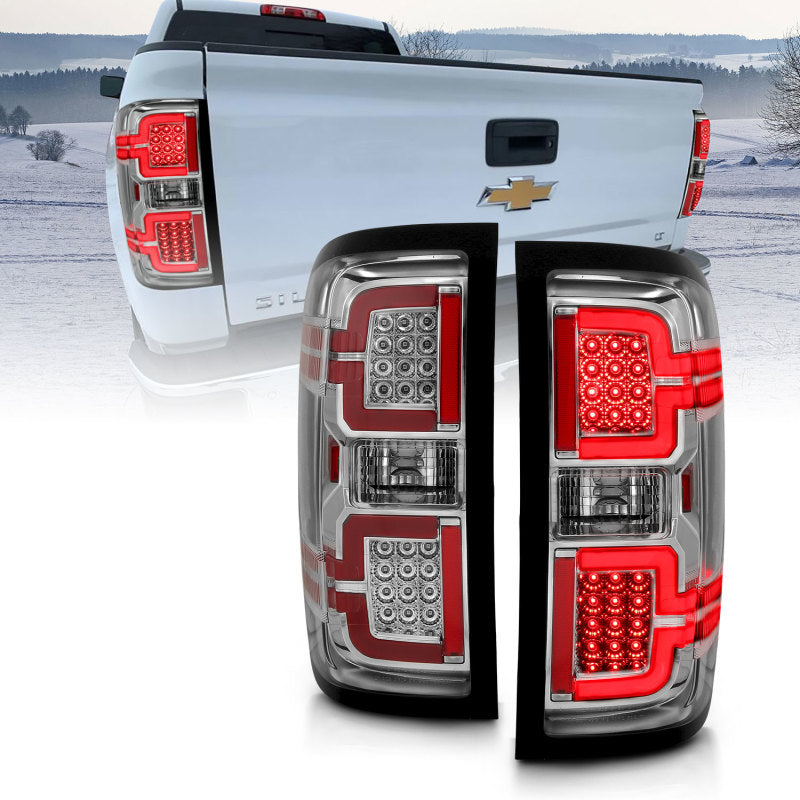 ANZO 2014-2018 Chevy Silverado 1500 LED Taillights Chrome