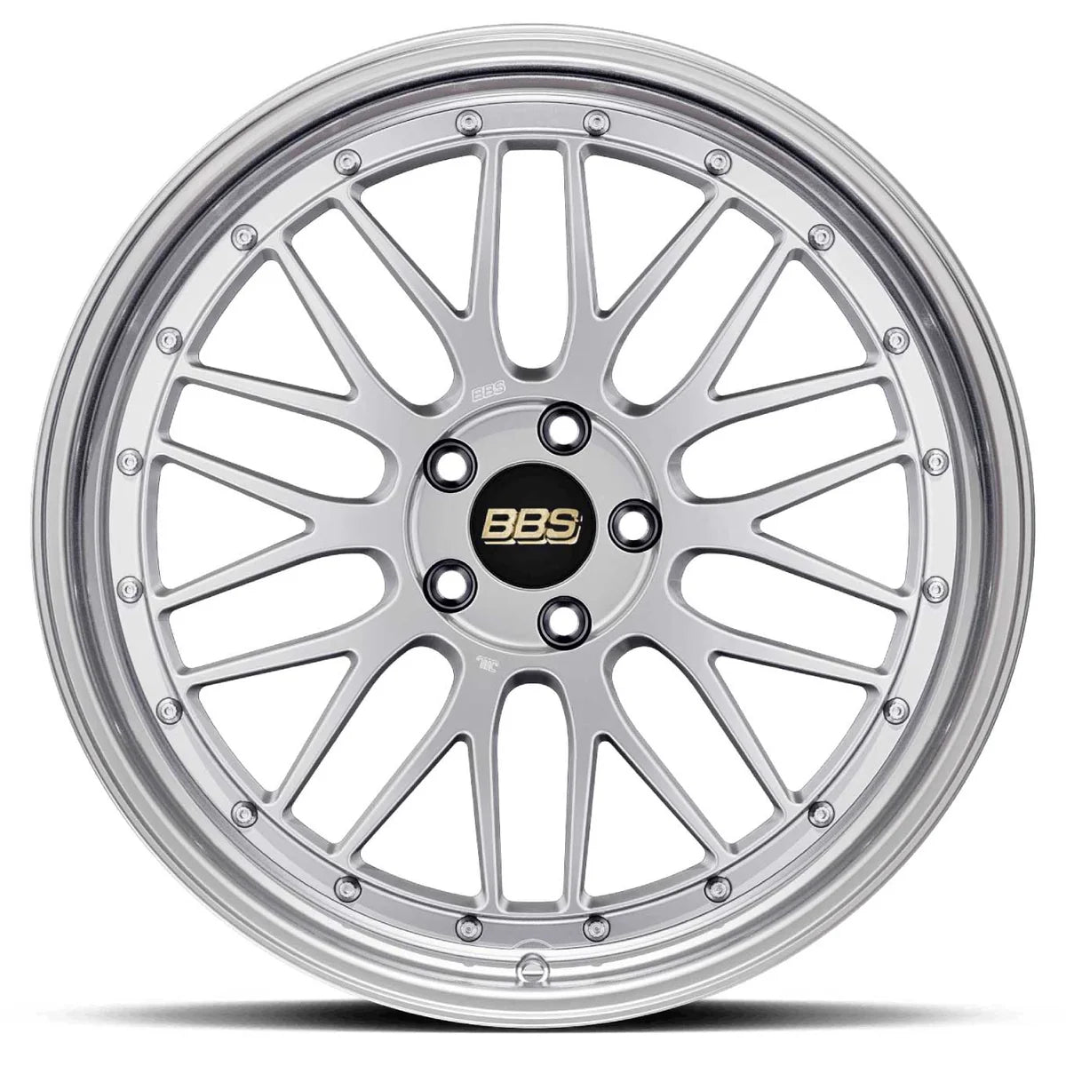 BBS LM 19x8.5 5x112 ET48 Diamond Silver Center Diamond Cut Lip Wheel -82mm PFS/Clip Required