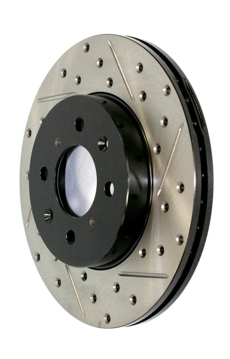 StopTech 2013+ BMW F30 3-Series Right Slotted & Drilled Sport Brake Rotor - Rear - Torque Motorsport