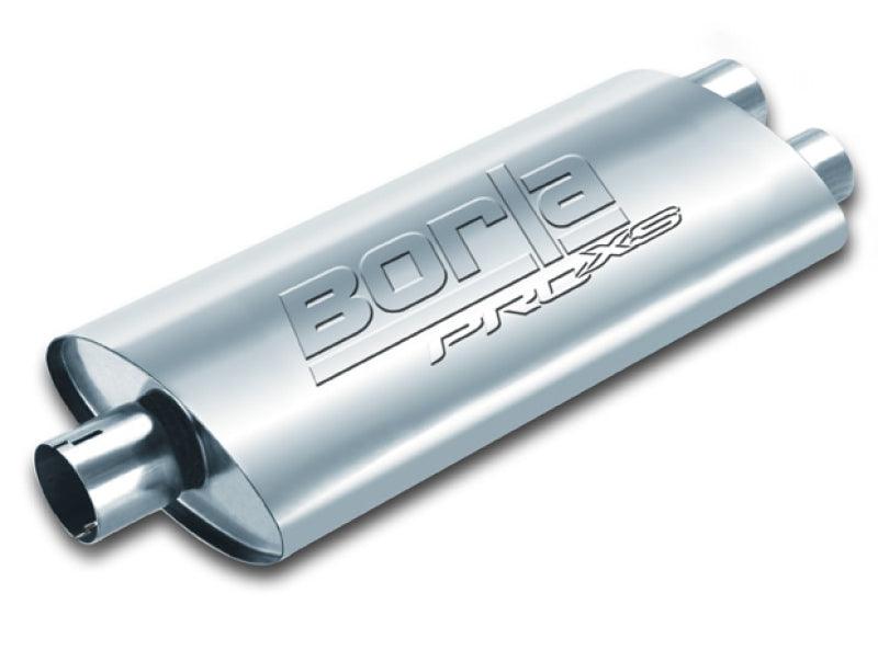 Borla Universal Center/Dual Oval 3in In / 2.5in Out 19in x 4in x 9.5in Notched PRO-XS Muffler - Torque Motorsport