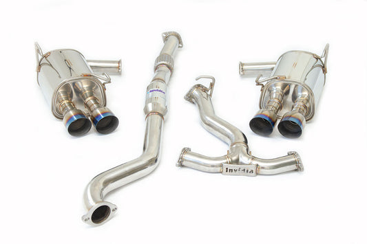 Invidia 15+ Subaru STI 4Dr Q300 Single Layer Titanium Burnt Quad Tip Cat-Back Exhaust