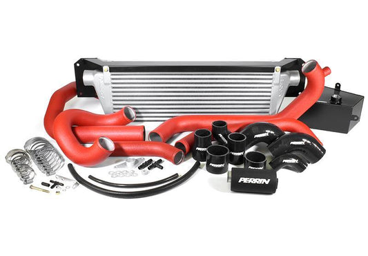 Perrin Performance 2015-2017 Subaru STI FMIC Red Boost Tubes w/ Black Silicone Couplers - Torque Motorsport