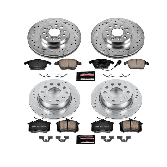 Power Stop 09-11 Audi A4 Front & Rear Z23 Evolution Sport Brake Kit