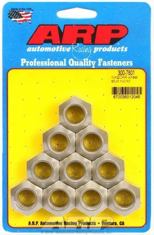 ARP 5/8in -18in NASCAR Wheel Stud Nut Kit (Pack of 10) - Torque Motorsport