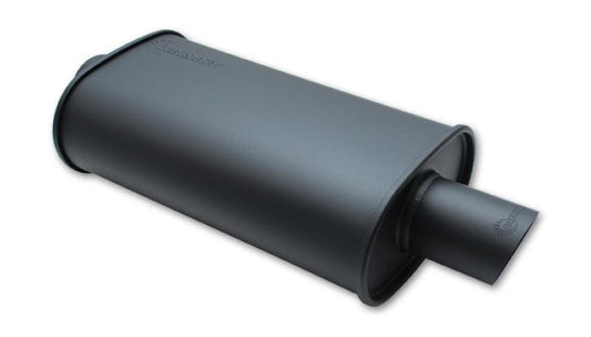 Vibrant StreetPower FLAT BLACK Oval Muffler with Single 3in Outlet - 3in inlet I.D. - Torque Motorsport