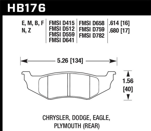 Hawk SRT4 HPS Street Rear Brake Pads - Torque Motorsport