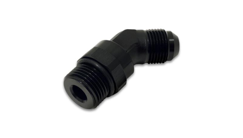 Vibrant -12AN Male to Male -12AN Straight Cut 45 Degree Adapter Fitting - Anodized Black - Torque Motorsport