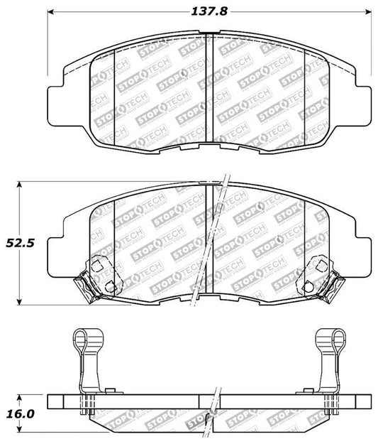 StopTech Performance 98-02 Honda Accord Coupe/Sedan 4cyl Rear Drum/Disc Front Brake Pads - Torque Motorsport