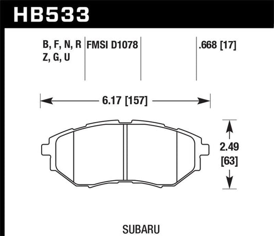 Hawk 2006-2007 Subaru B9 Tribeca Limited HPS 5.0 Front Brake Pads - Torque Motorsport