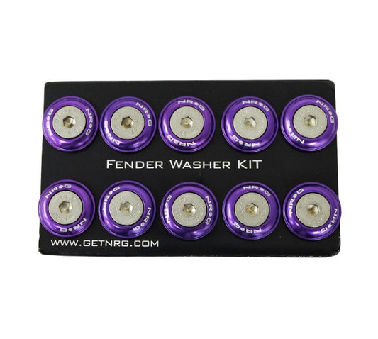 NRG Fender Washer Kit w/Rivets For Plastic (Purple) - Set of 10 - Torque Motorsport