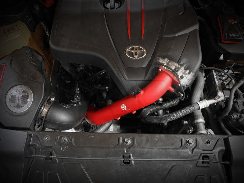 aFe BladeRunner Red 2-3/4in Aluminum Charge Pipe 2021 Toyota Supra GR (A90) I4-2.0L (t) B48 - Torque Motorsport