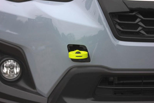 Perrin 2022 Subaru WRX / 18-21 Crosstrek / 14-21 Forester Tow Hook Kit (Front) - Neon Yellow - Torque Motorsport