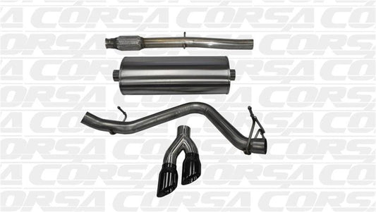 Corsa 14 GMC Sierra/Chevy Silv 1500 Crew Cab/Short Bed 5.3L V8 Black Sport Single Side CB Exhaust - Torque Motorsport