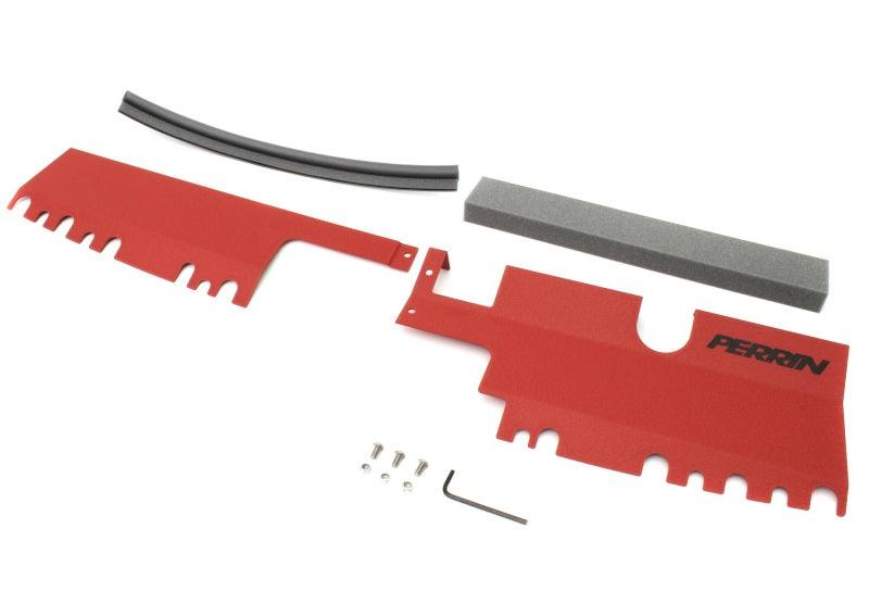 Perrin 15-21 WRX/STI Radiator Shroud (With OEM Intake Scoop) - Red - Torque Motorsport