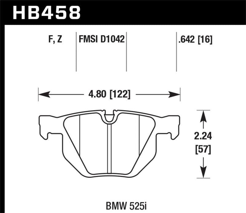 Hawk 07-08 BMW X5 3.0si / 09-13 X5 Xdrive / 10-13 X6 Xdrive Perf Ceramic Rear Street Brake Pads - Torque Motorsport