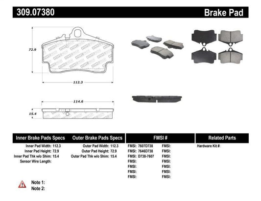 StopTech Performance 97-04 Porsche Boxster / 00-08 Boxster S / 98-08 911 Rear Brake Pads - Torque Motorsport