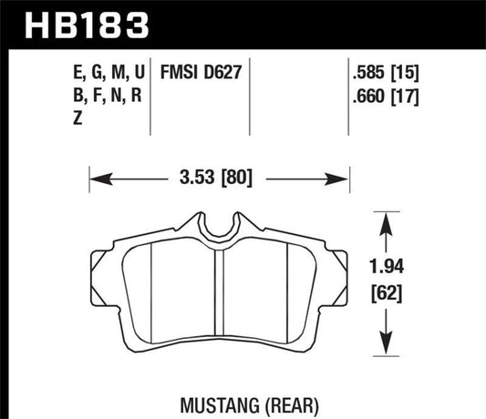 Hawk 2001-2001 Ford Mustang Bullitt 4.6 HPS 5.0 Rear Brake Pads - Torque Motorsport