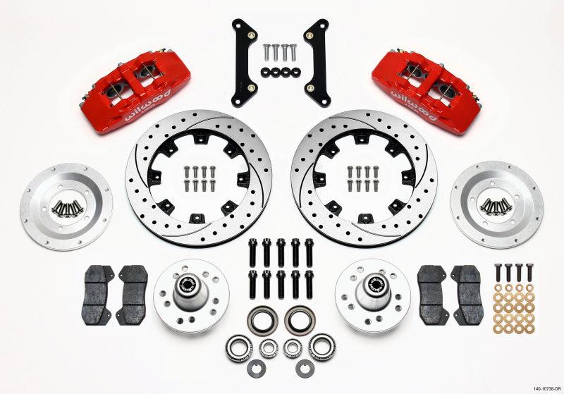 Wilwood Dynapro 6 Front Hub Kit 12.19in Drilled Red 70-78 Camaro - Torque Motorsport